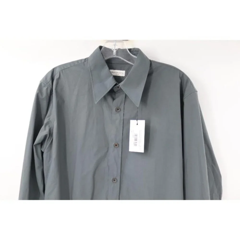 NWT Dries Van Noten Dress Shirt Mens 50 Cadogan M.W. Gray Long Sleeve Button Up - Picture 2 of 11